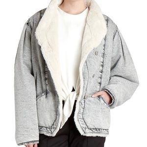 Isabel Marant Dipauline Shearling Denim Jacket